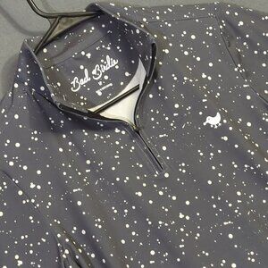 Bad Birdie 1/4 Zip Top Women's M Gray Splatter Performance Pullover Golf Casual